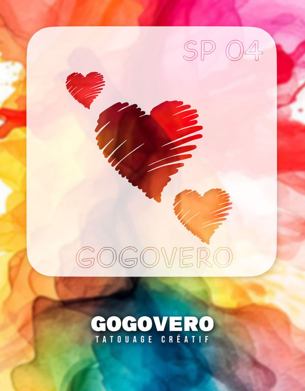 Pochoirs en Mylar représentant des coeurs de différentes grosseurs