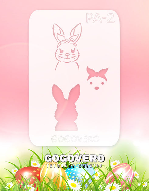 Pochoir en Mylar Lapine de Pâques stylée