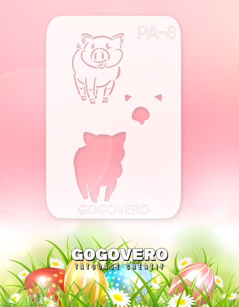 Pochoir en mylar Pascal le Petit Cochon de Pâques