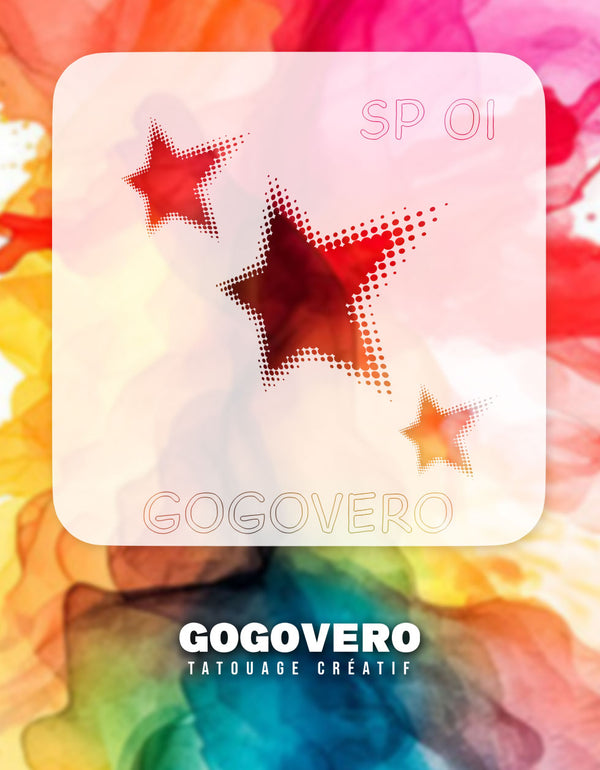 Pochoirs en Mylar représentant des étoiles scintillantes