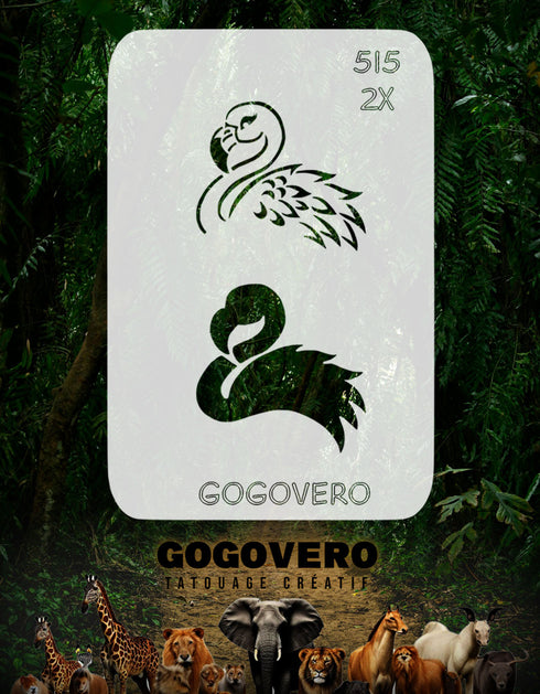 Pochoir en Mylar  représentant un magnifique flamant rose